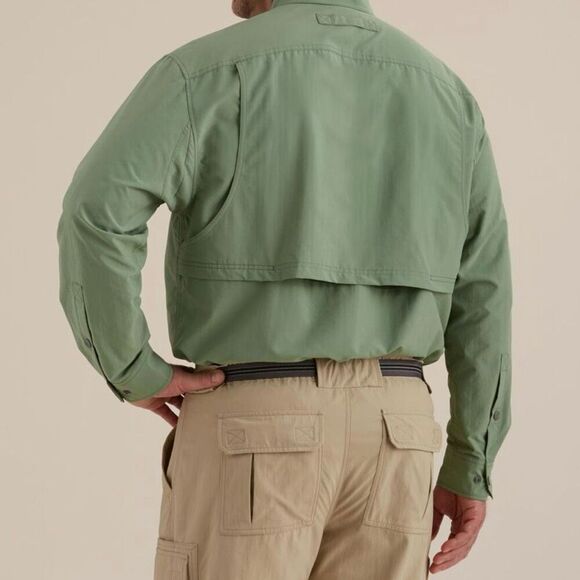 Duluth Trading Men's Long Sleeve Green Button-Up Shirt Size L - Picture 1 of 6